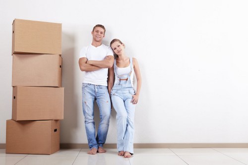 Professional sofa removal team in Stevenage preparing for collection