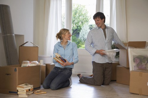 Preparing a sofa for collection by removal experts